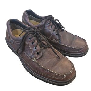 Clarks Men's Active Air Brown Leather Loafers Oxfords Lace Up Comfort Size 10W